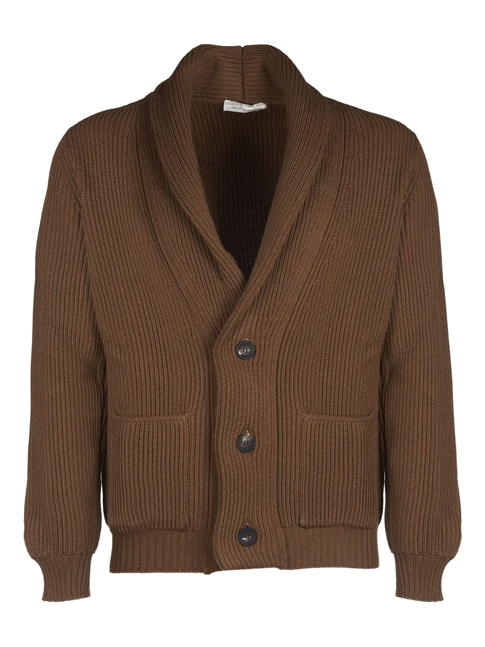 Filippo De Laurentiis button ribbed cardigan | Brown | Image 1