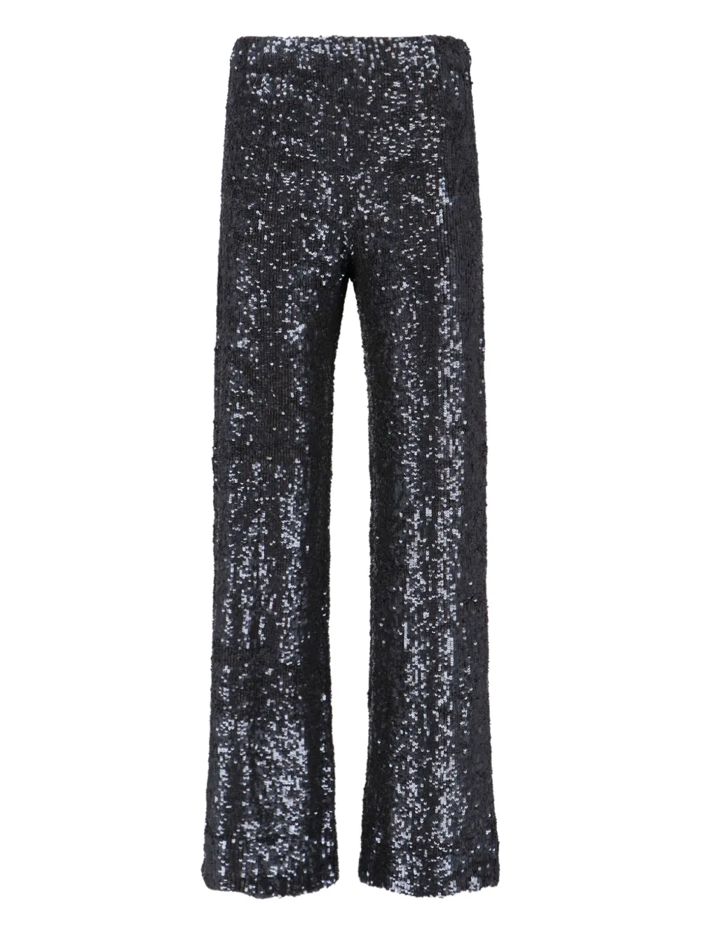 P.a.r.o.s.h Straight-leg Trousers With Sequined Surface In Black