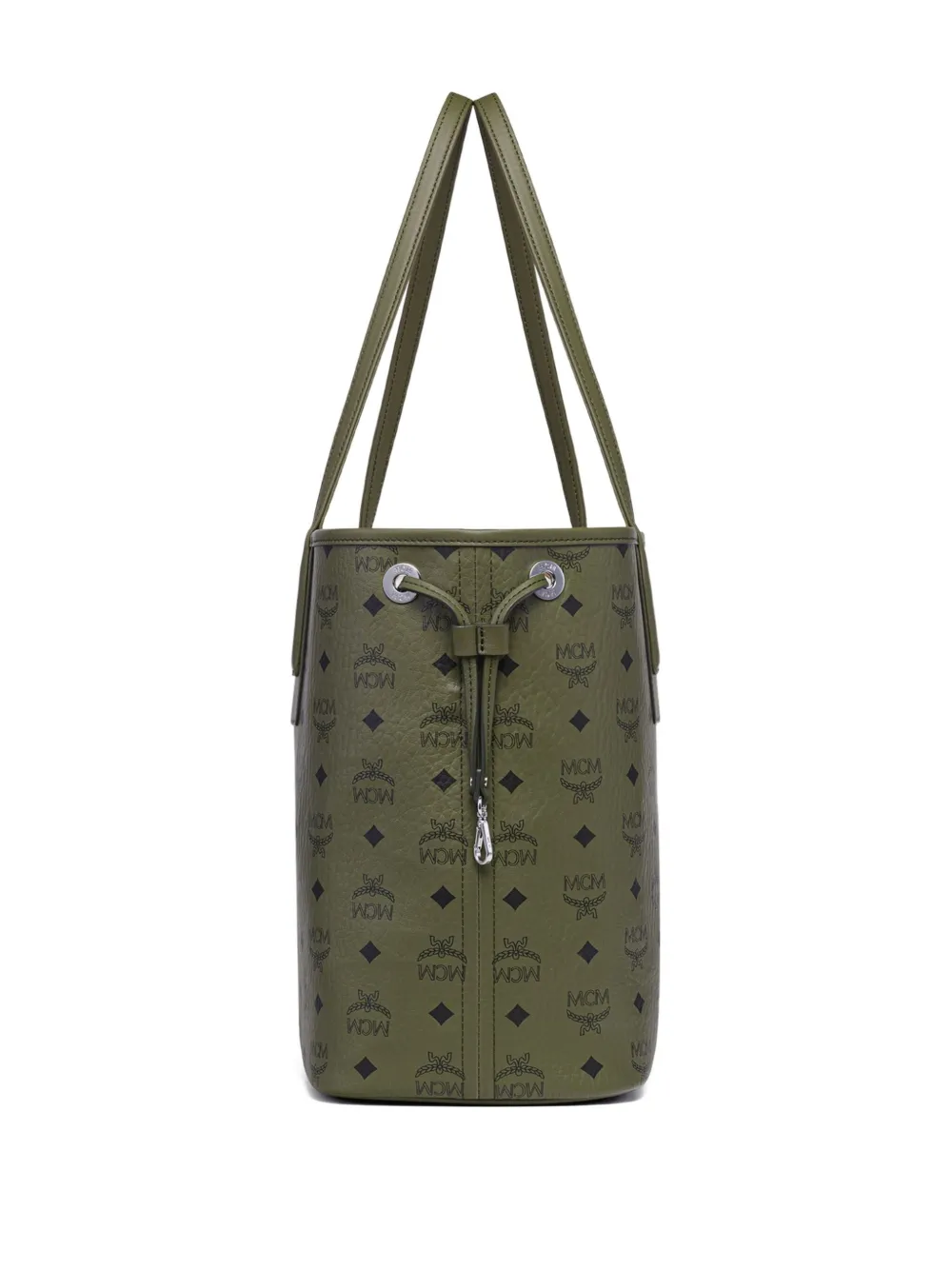 Mcm Liz Medium Visetos Shopper Tote Bag In Green