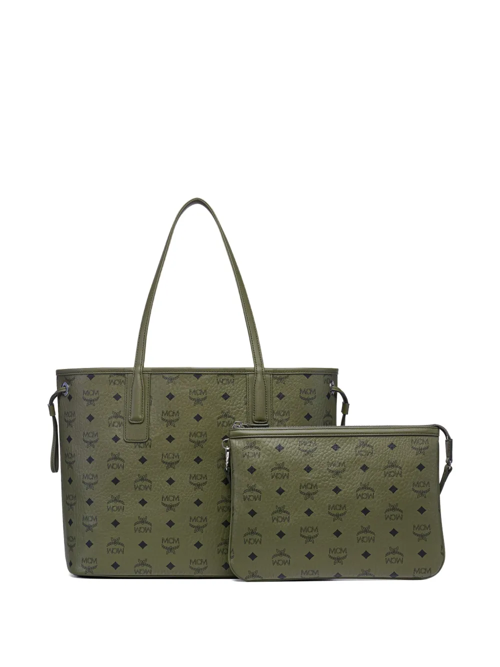 Mcm Liz Medium Visetos Shopper Tote Bag In Green