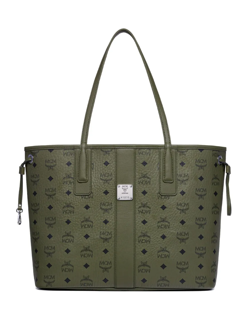 Mcm Medium Liz Monogram Tote Bag In Green