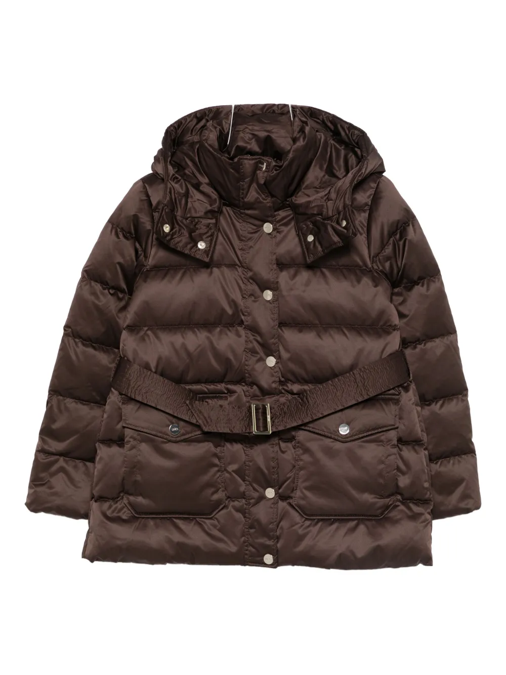 LIU JO belted hooded jacket | Brown | Image 1