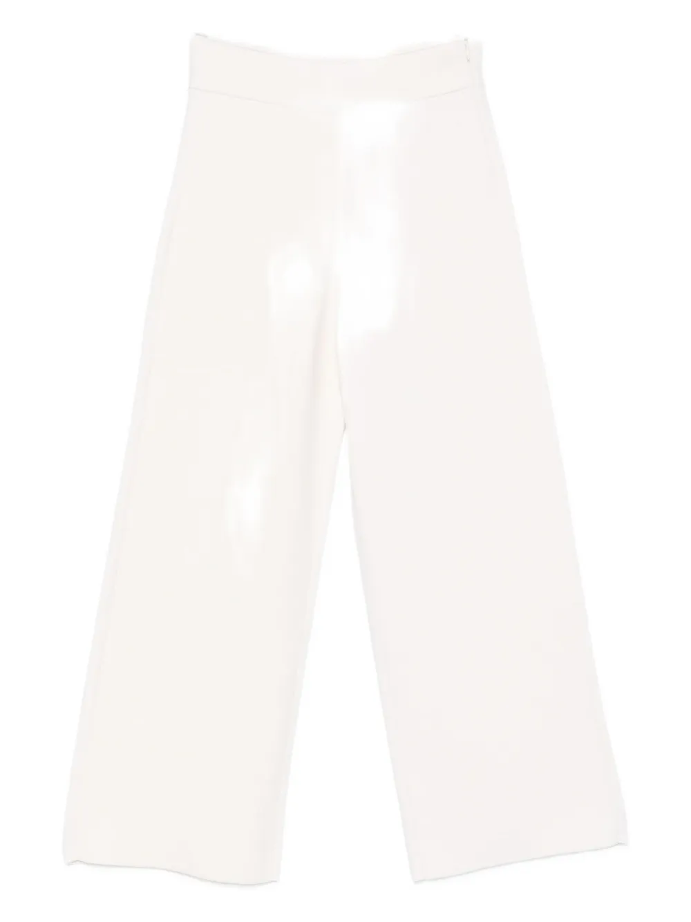 Akris Punto Wide-leg Knitted Trousers In White