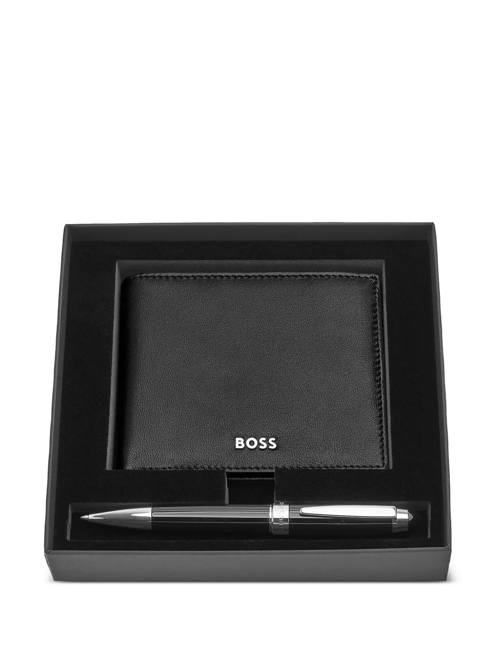 BOSS Portemonnee en pen met logodetail Zwart