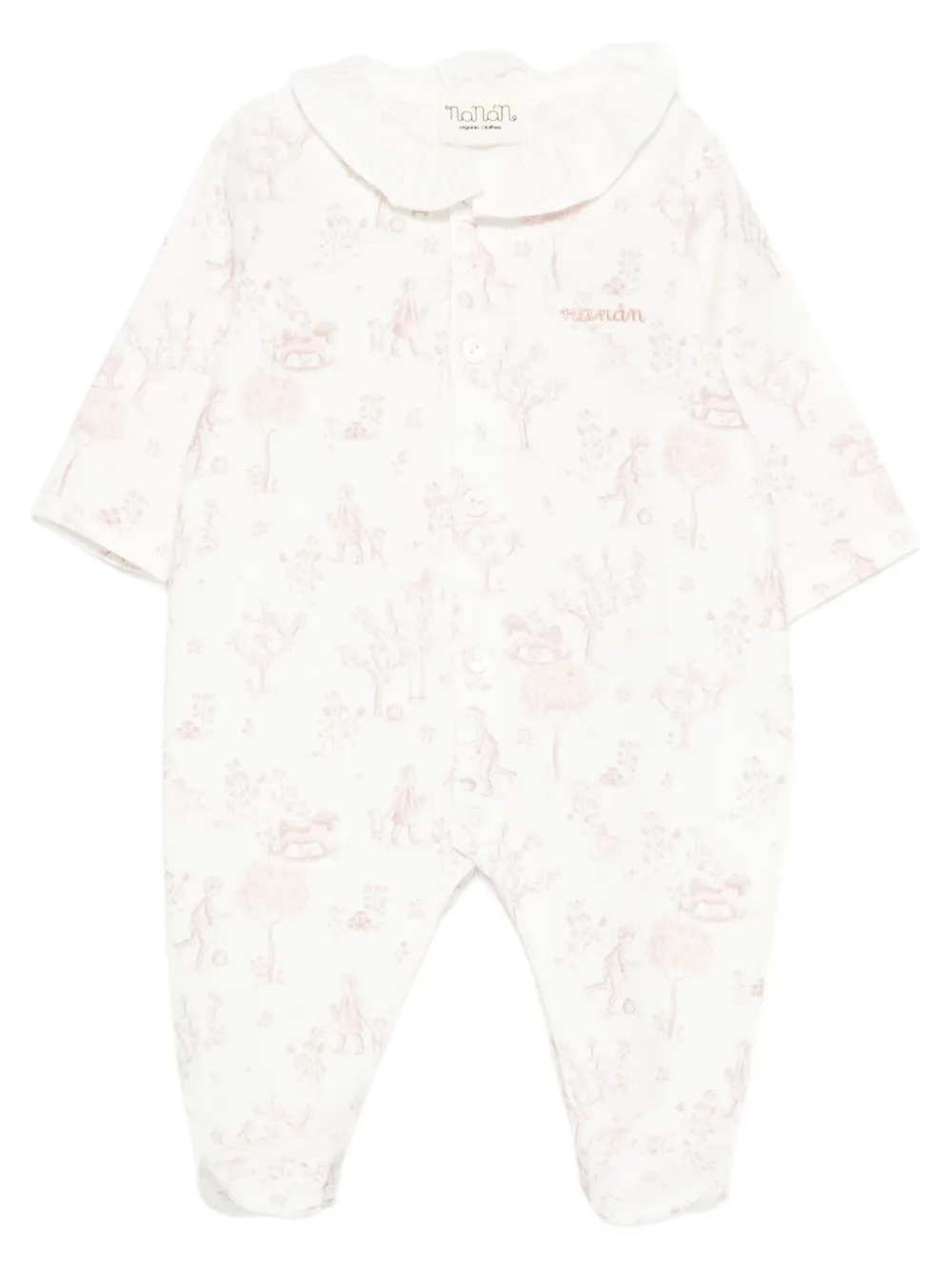 NANAN ruffled graphic-print babygrow | White | Image 1