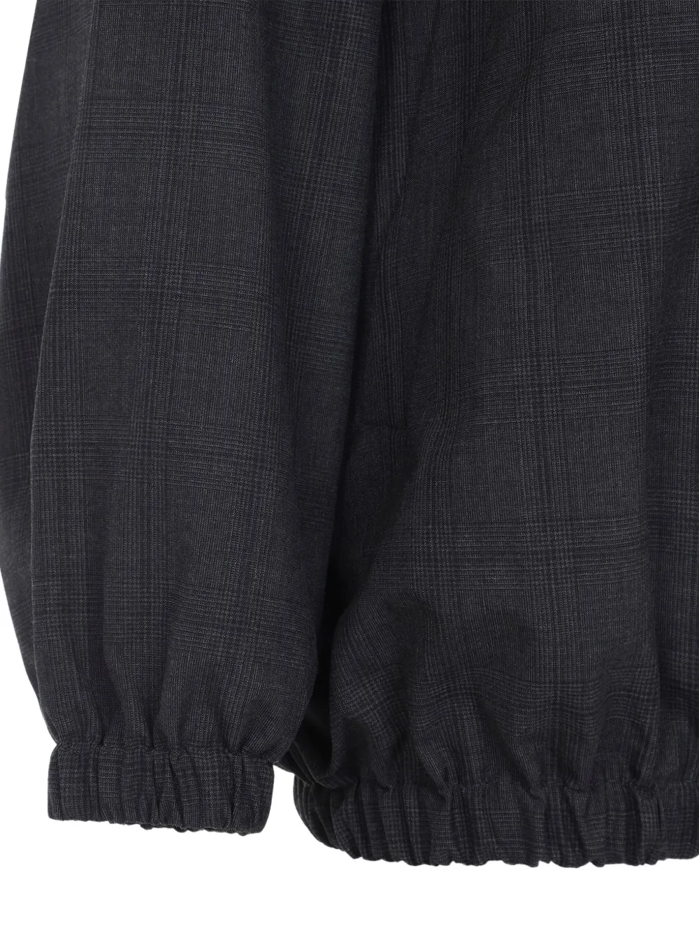The Frankie Shop Dark Grey Virgin Wool Baxter Plaid Track Jacket In Gray