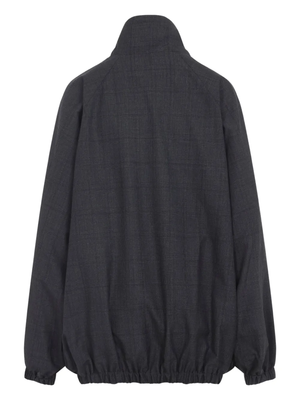 The Frankie Shop Dark Grey Virgin Wool Baxter Plaid Track Jacket In Gray