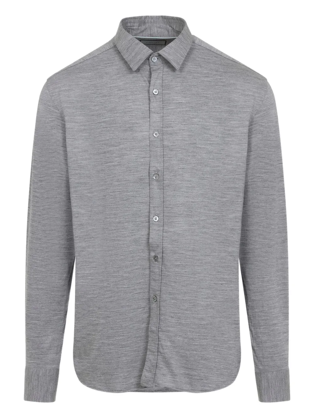 Canali long-sleeved wool shirt - グレー Canali long-sleeved wool shirt - グレー