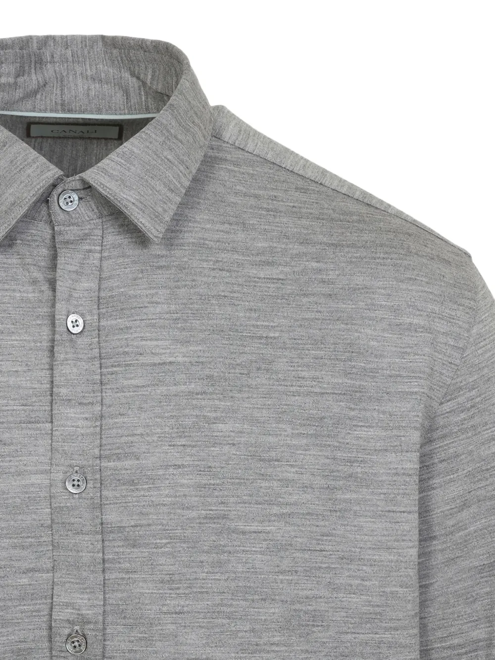 Canali Long-sleeved Wool Shirt In Multi