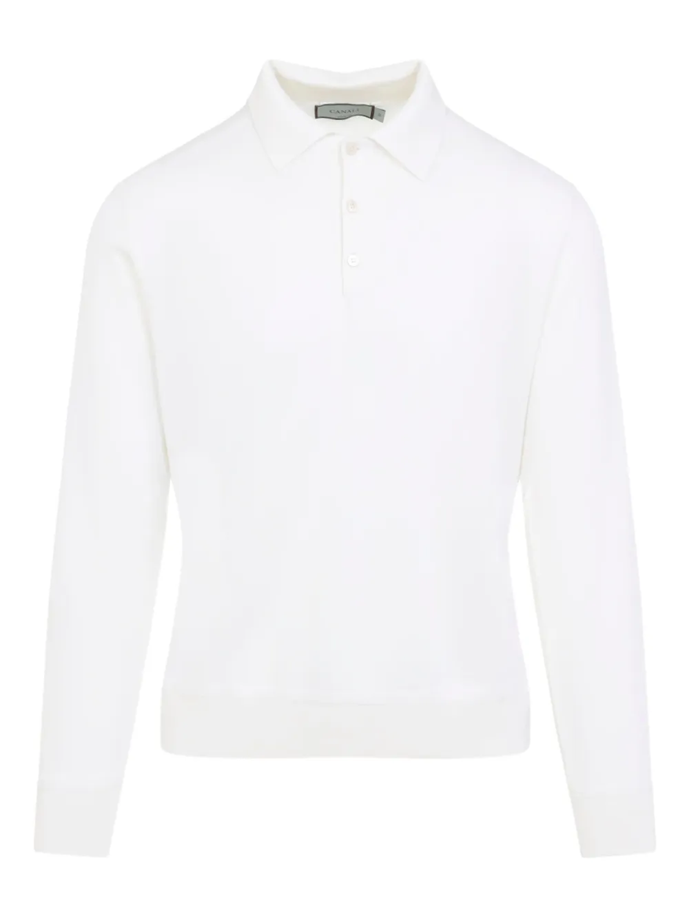 Canali long-sleeve wool polo shirt - ホワイト Canali long-sleeve wool polo shirt - ホワイト