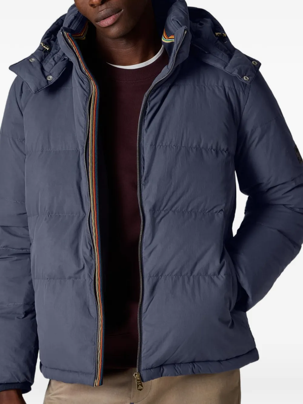 Paul Smith hooded quilted jacket - Blue