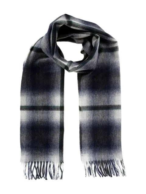 Begg x Co checked fringed scarf