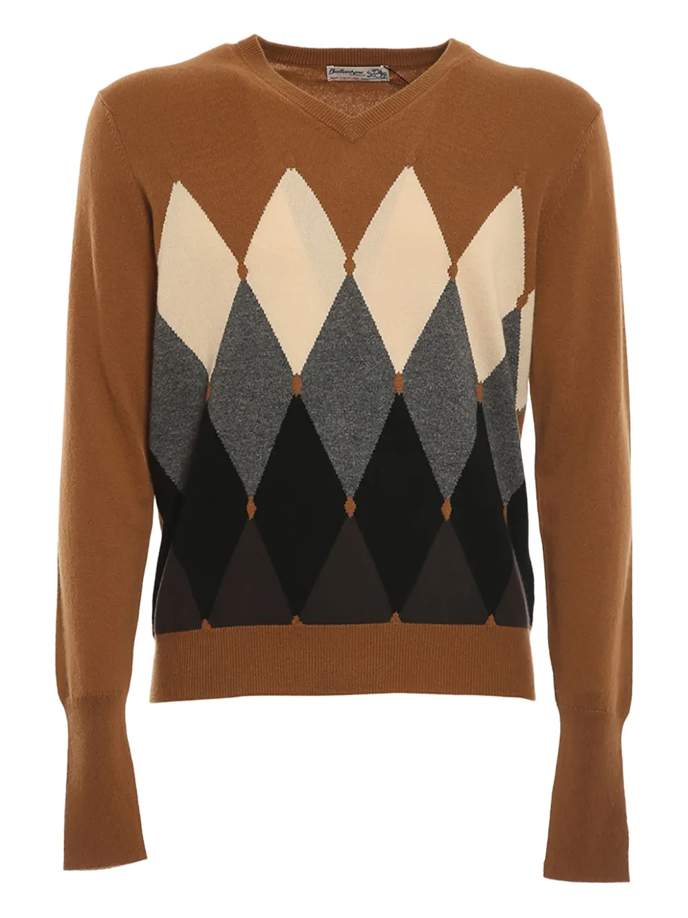 Ballantyne diamond-pattern V-neck sweater | Brown | Image 1