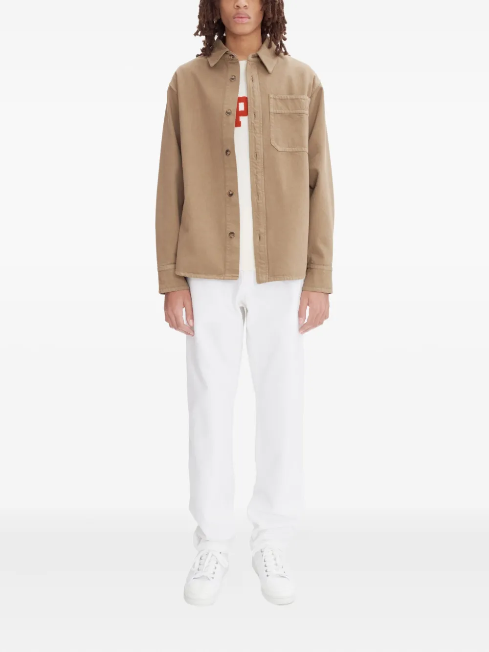 A.P.C. Shirtjack met geborduurd logo Bruin