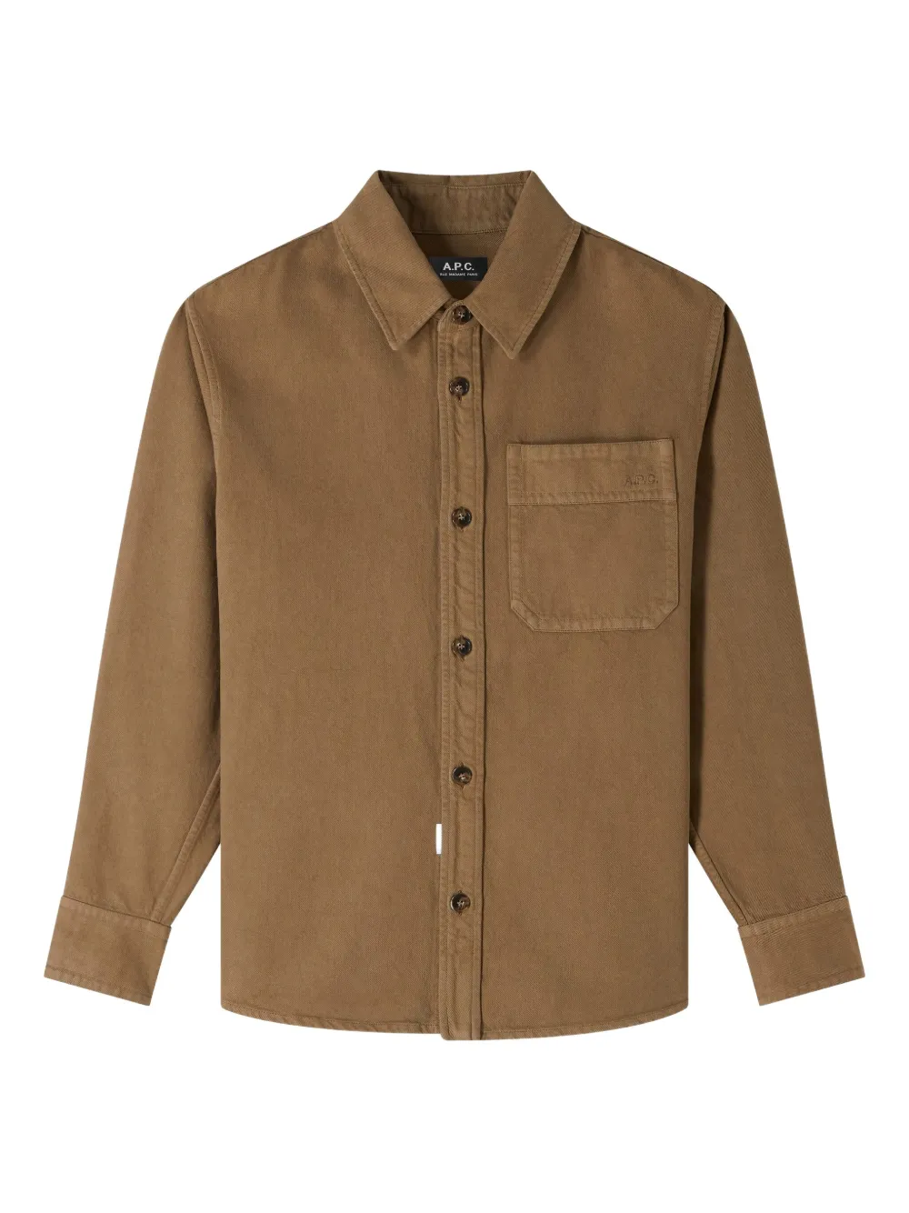 A.P.C. Giacca-camicia con logo - Marrone