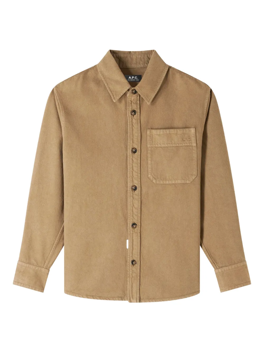 A.P.C. logo-embroidered shirt jacket | Brown | Image 1