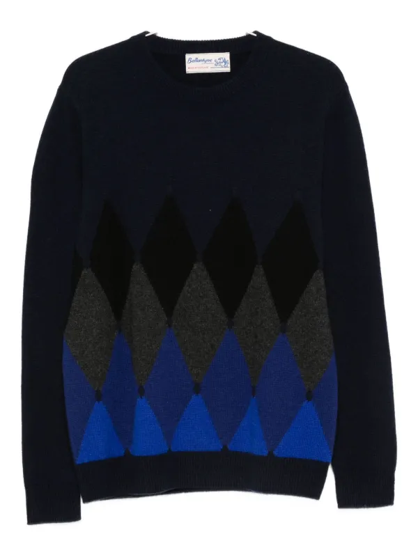 Ballantyne argyle-knit Cashmere Sweater Blue FARFETCH