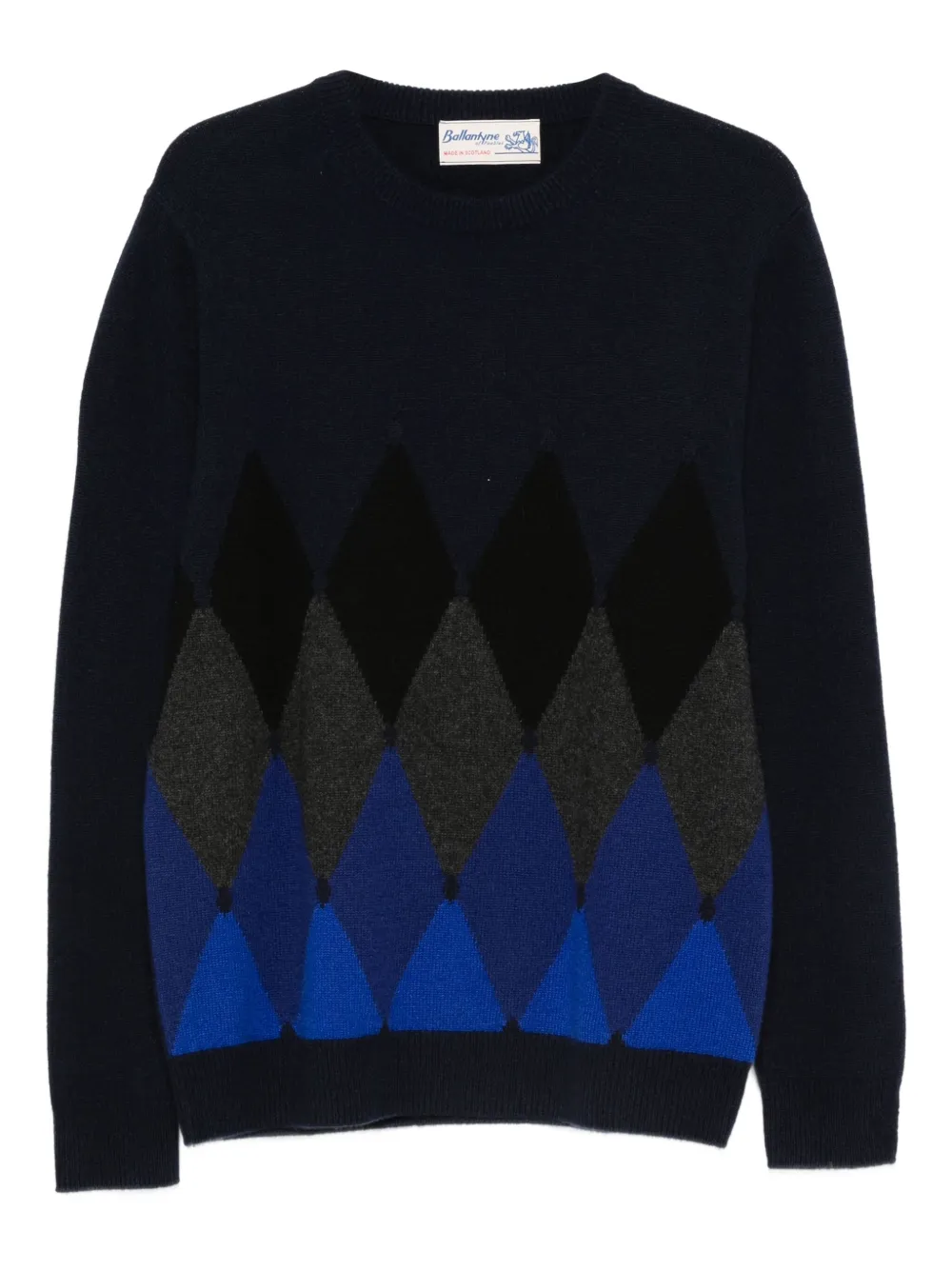 Ballantyne Kaschmirpullover mit Argyle-Muster | Blau | Image 1