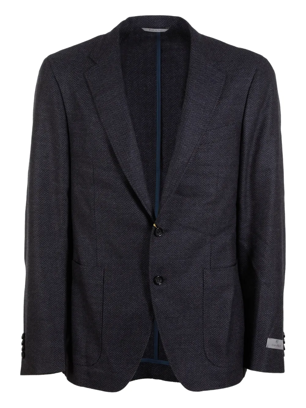Canali herringbone blazer - Blu