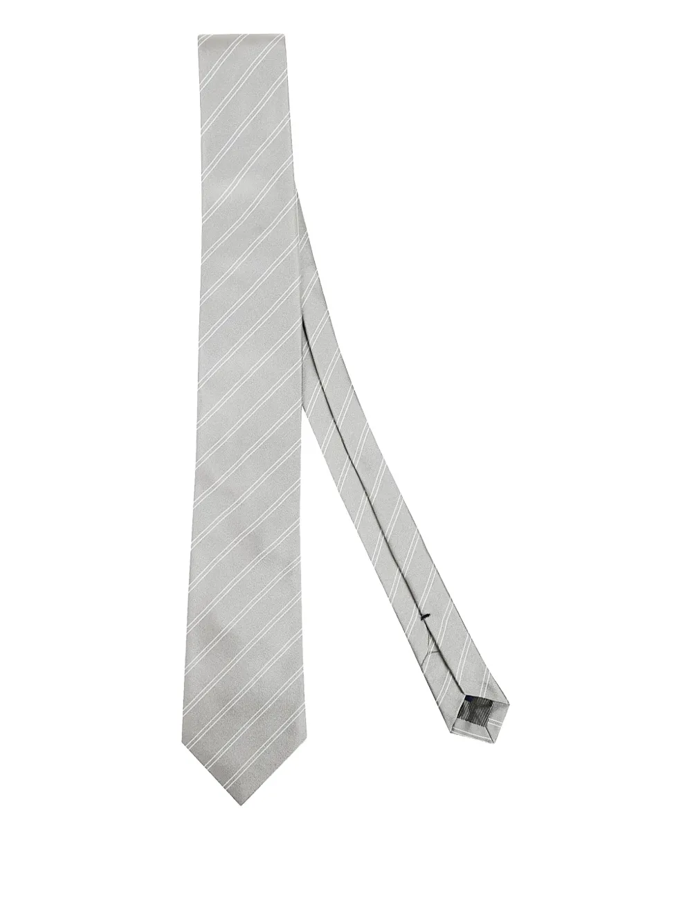 Errico Formicola diagonal-stripe silk tie | Grey | Image 1
