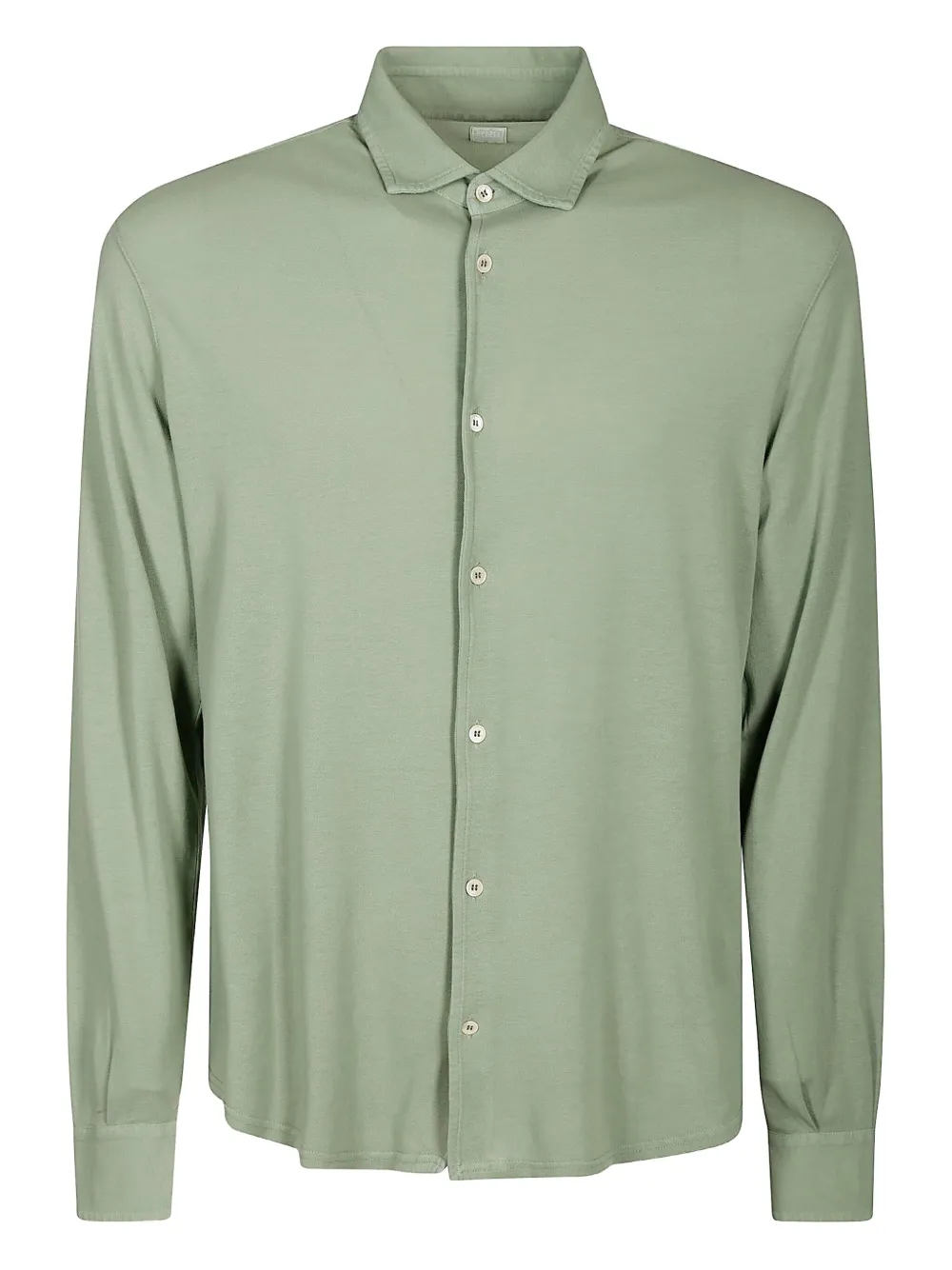 Fedeli long-sleeve cotton shirt | Green | Image 1