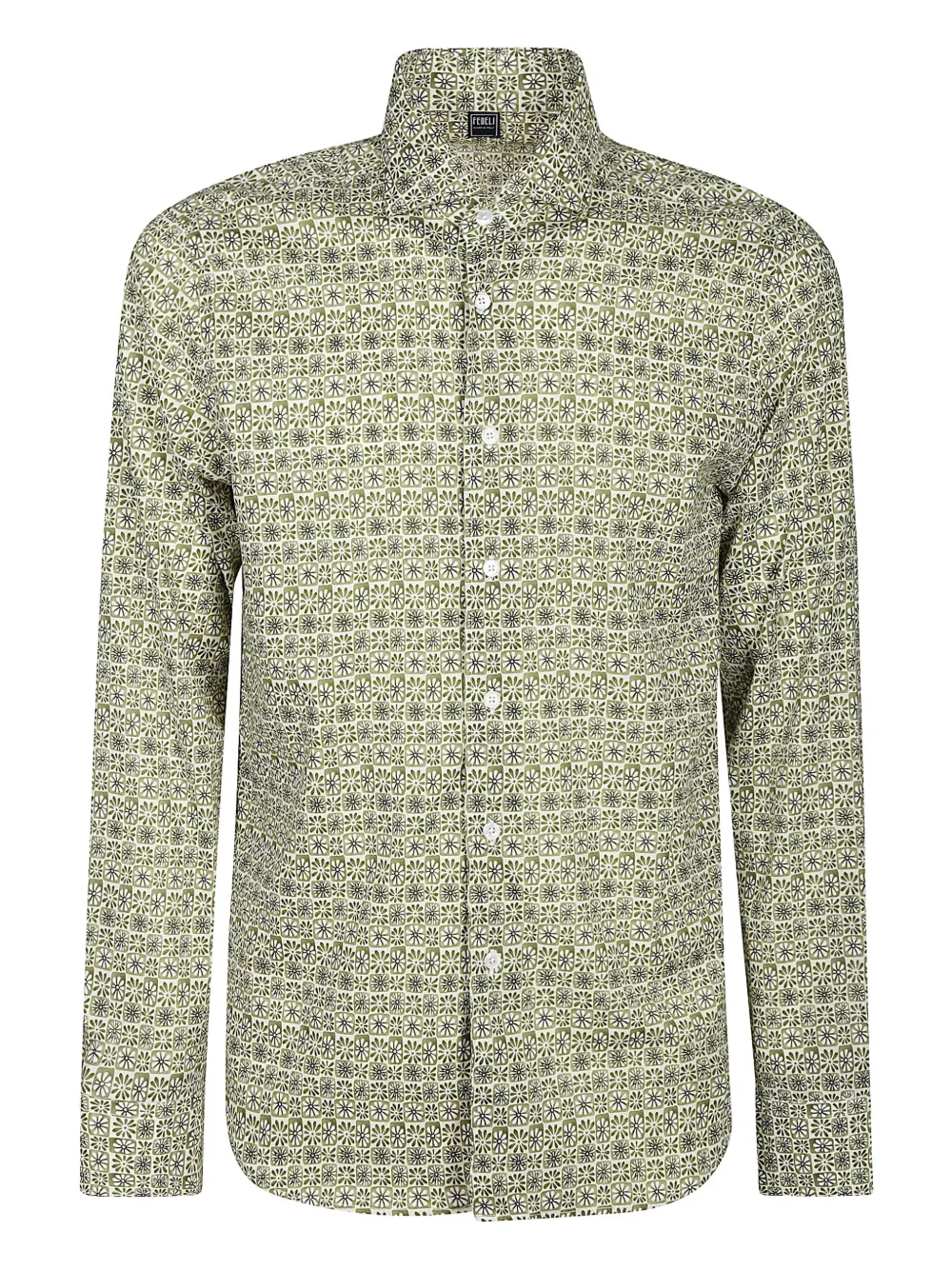 Fedeli floral-pattern cotton shirt | Green | Image 1