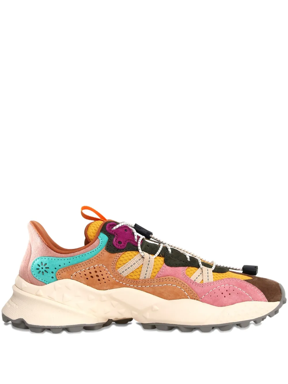 FLOWER MOUNTAIN Sneakers met suède vlakken Roze