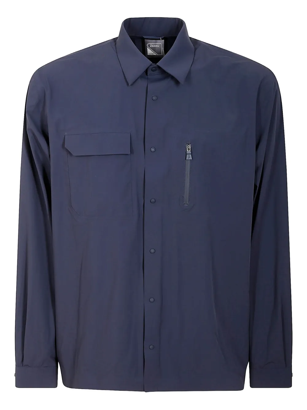 Herno zip-pocket shirt - ブルー Herno zip-pocket shirt - ブルー