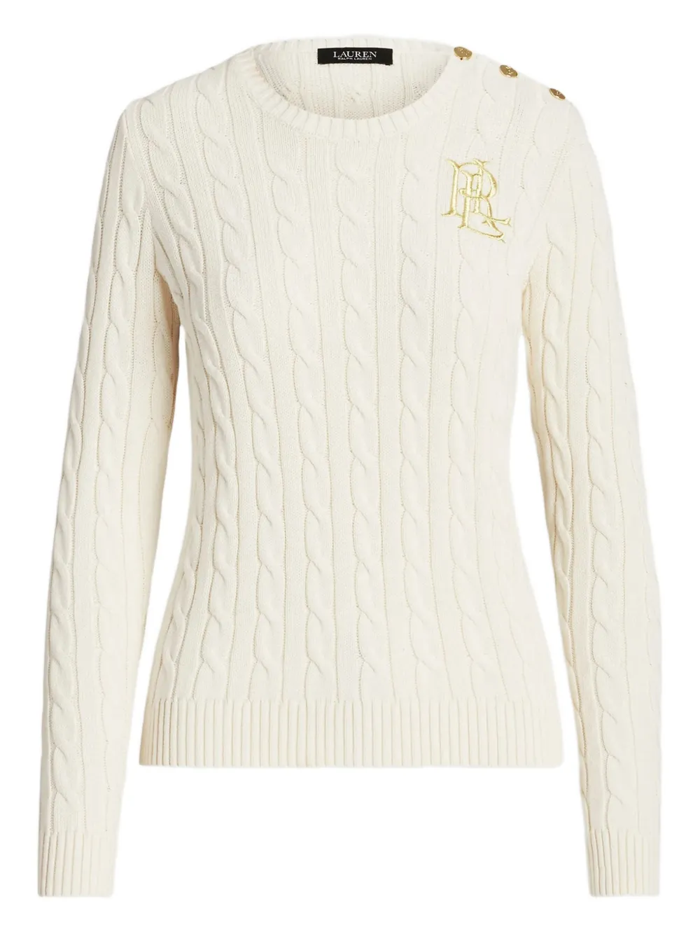 Lauren Ralph Lauren cable-knit button-detail sweater | White | Image 1
