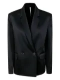 Liviana Conti double-breasted satin blazer - Black
