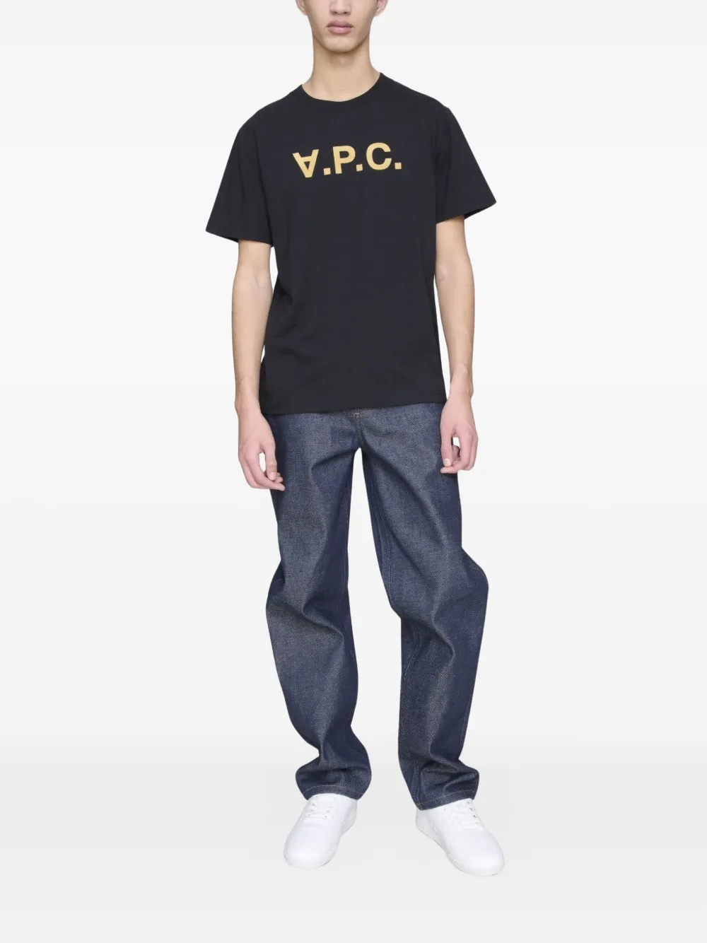 A.P.C. T-shirt met logoprint - Zwart