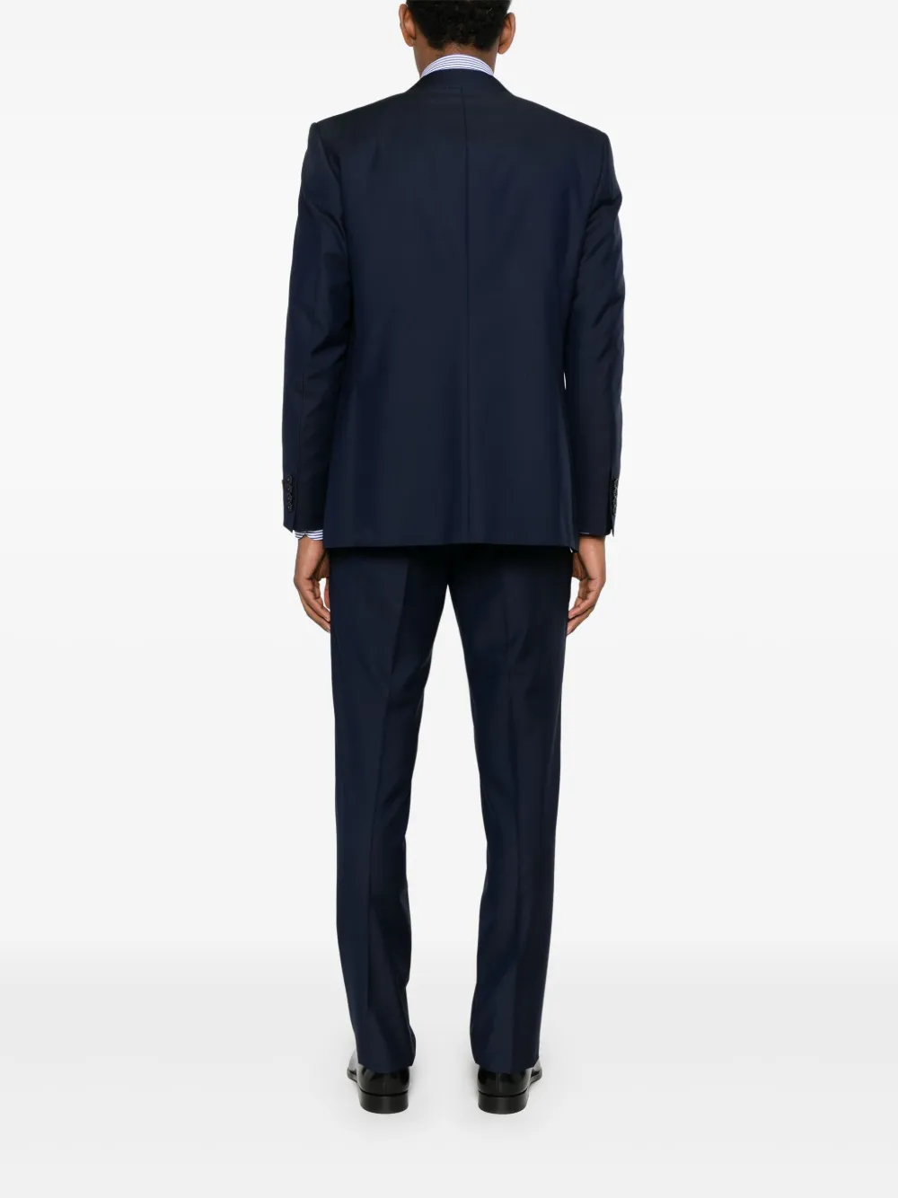 Canali Driedelig pak met gekerfde revers Blauw