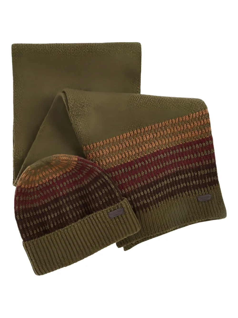 Barbour Gebreide muts en sjaal Groen