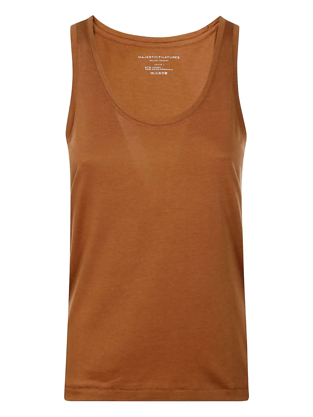 Majestic Filatures scoop-neck tank top | Brown | Image 1