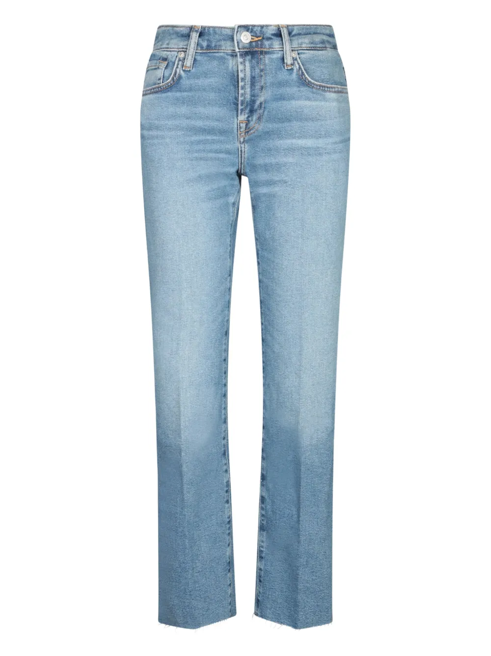 7 For All Mankind cotton-blend frayed jeans | Blue | Image 1