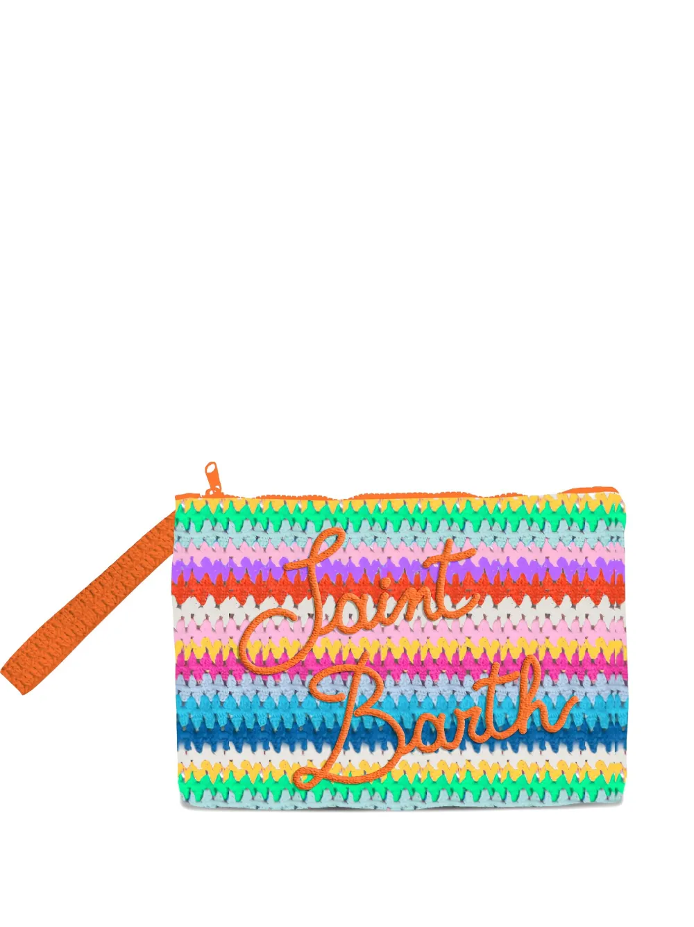 MC2 Saint Barth striped embroidered clutch | Blue | Image 1