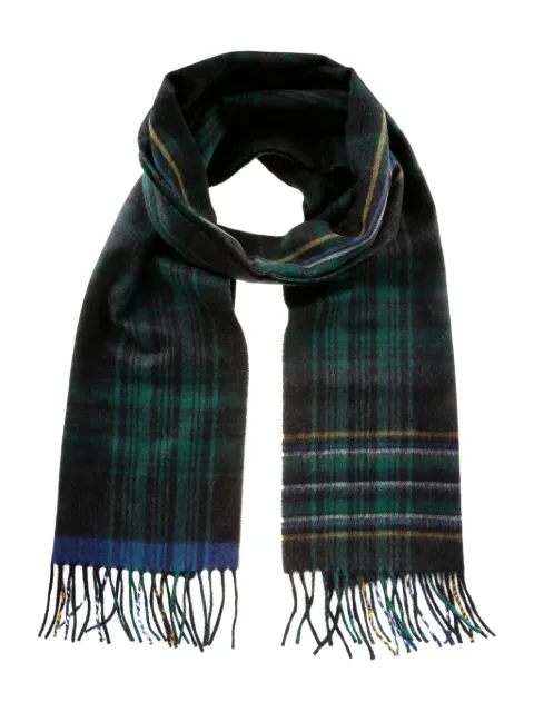 Begg x Co check wool scarf