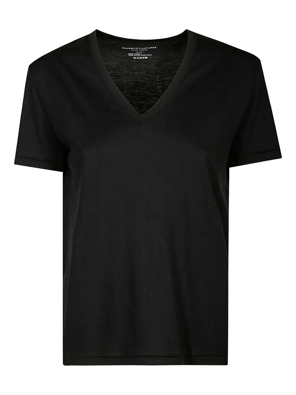 Majestic Filatures V-neck T-shirt | Black | Image 1