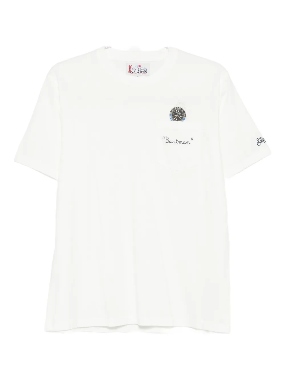 Mc2 Saint Barth Embroidered-motif T-shirt In White