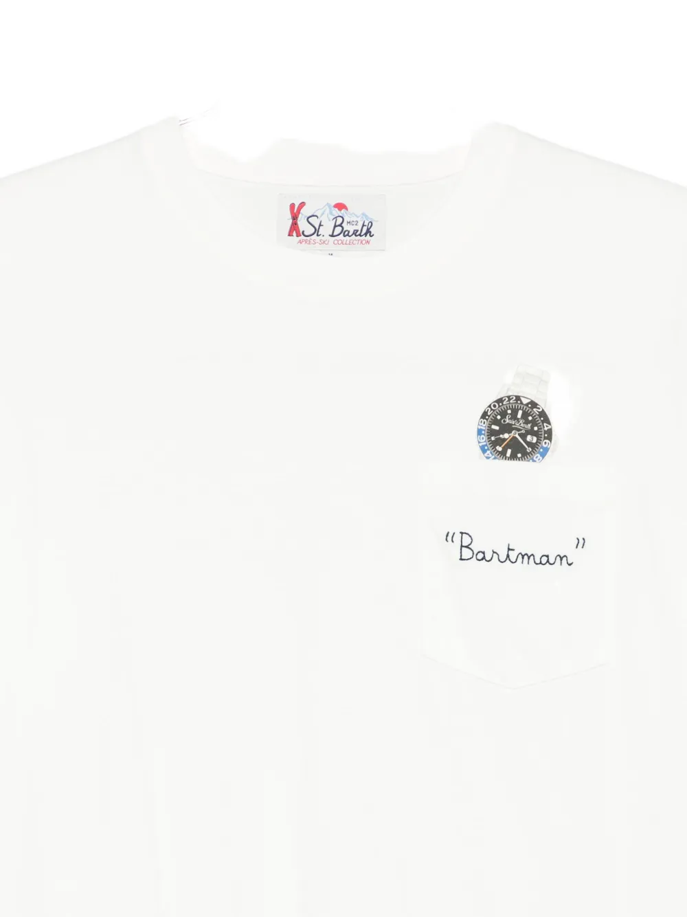 Mc2 Saint Barth Embroidered-motif T-shirt In White