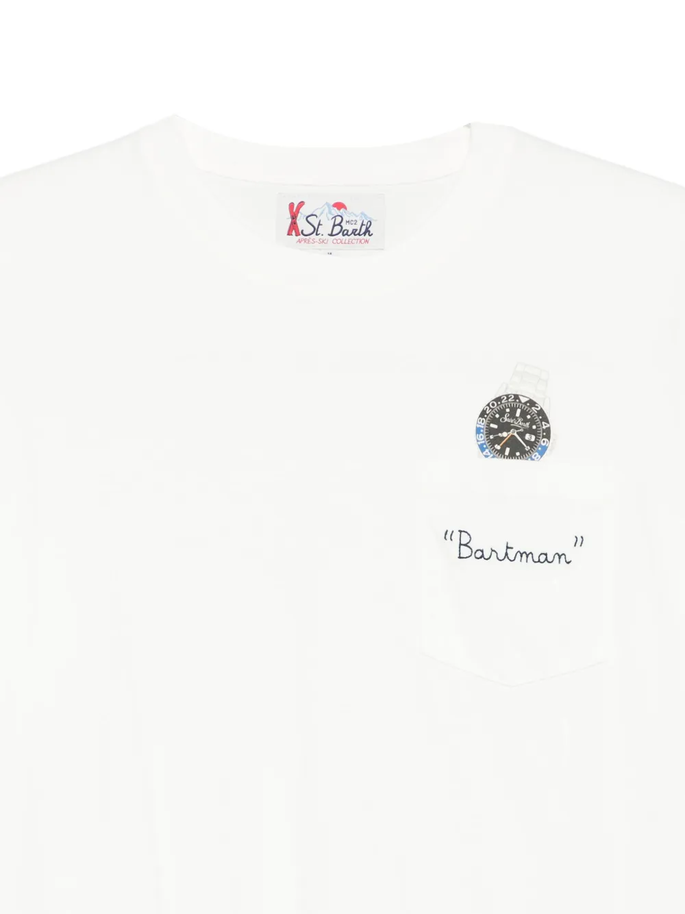 MC2 Saint Barth T-shirt met geborduurd patroon Wit