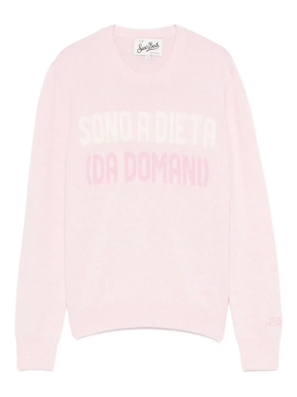Mc2 Saint Barth Round-neck Wool Sweater In Pink