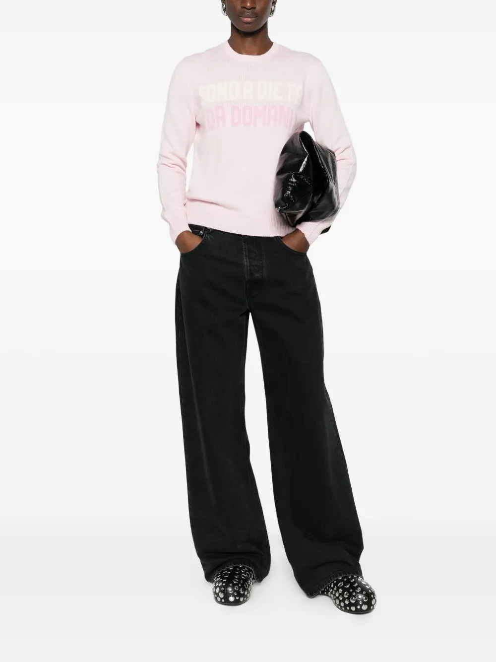 Mc2 Saint Barth Round-neck Wool Sweater In Pink