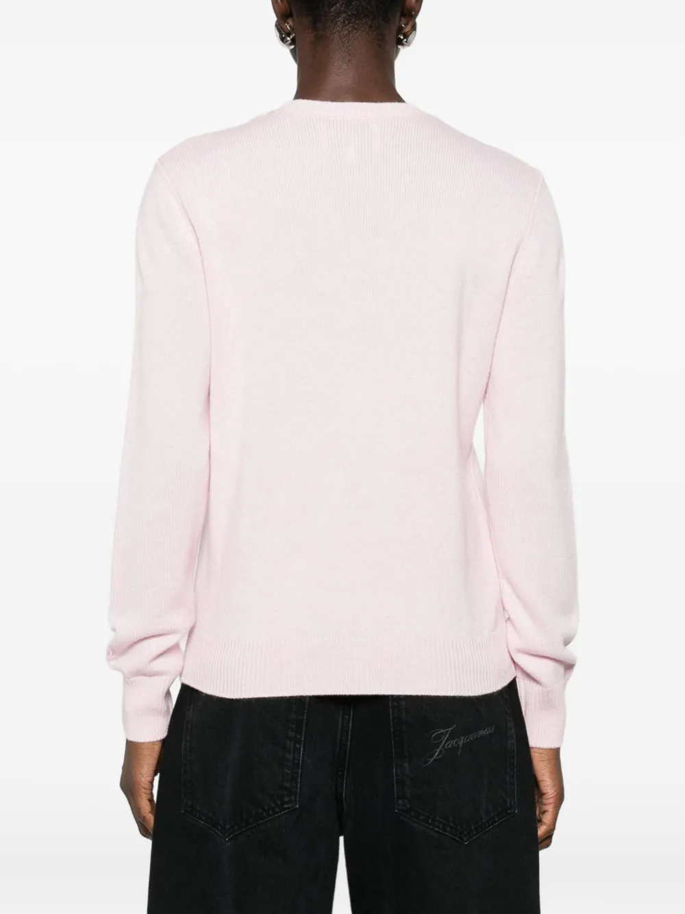 Mc2 Saint Barth Round-neck Wool Sweater In Pink