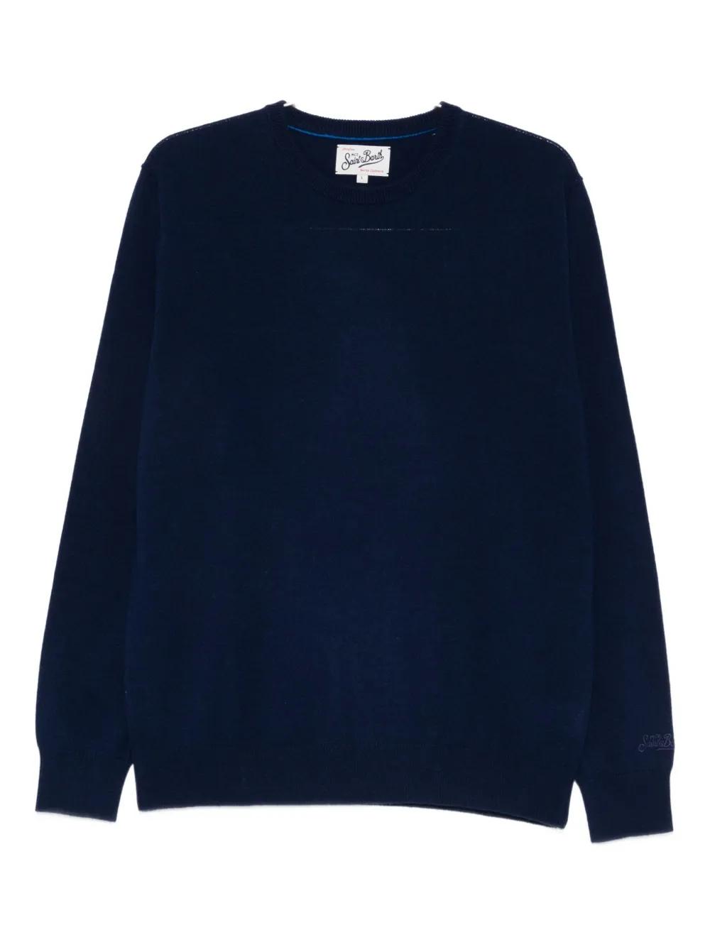 Mc2 Saint Barth Logo-embroidered Crew-neck Jumper In Blue