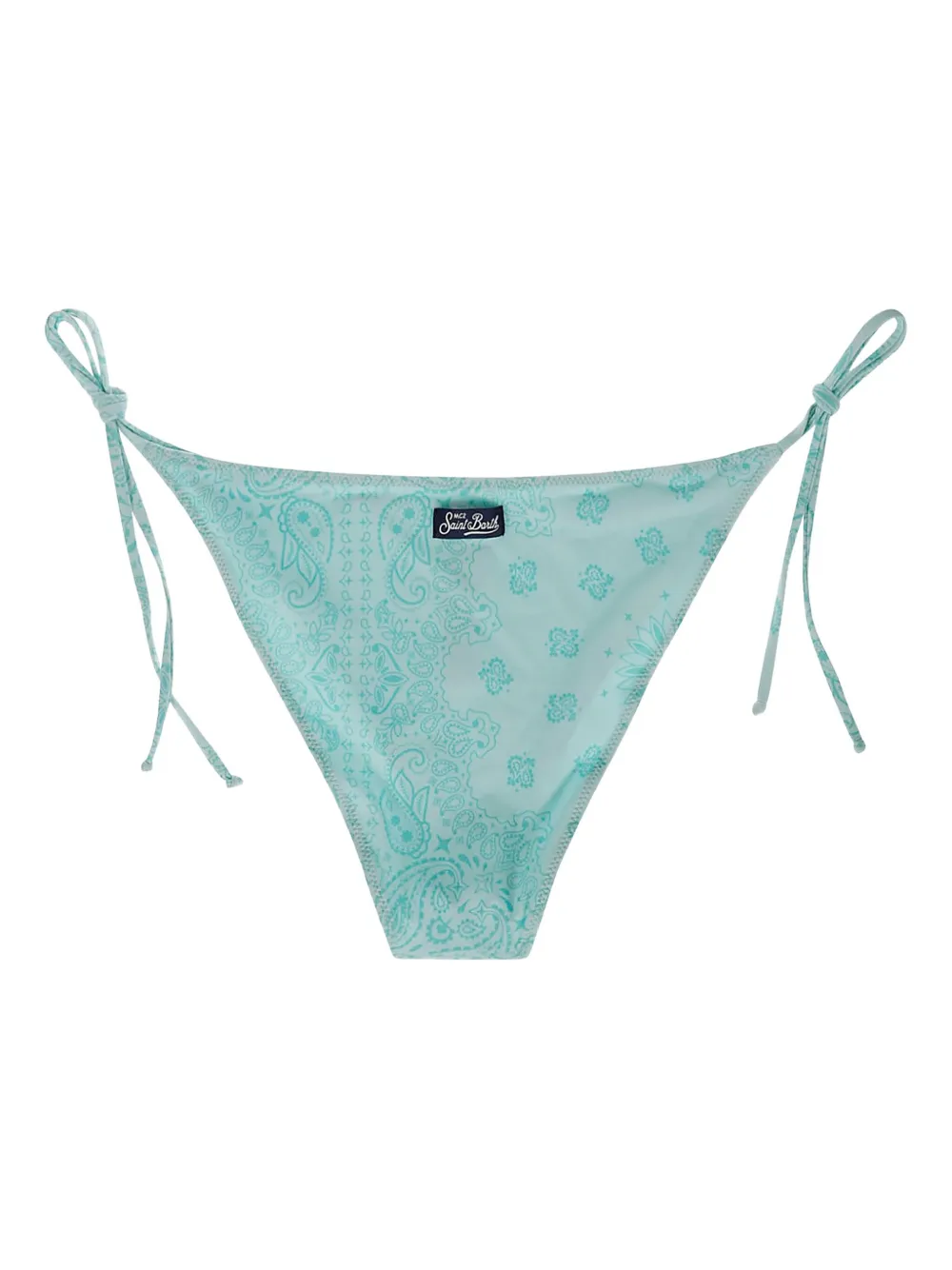 Mc2 Saint Barth Paisley-print Lace-up Swim Briefs In Blue