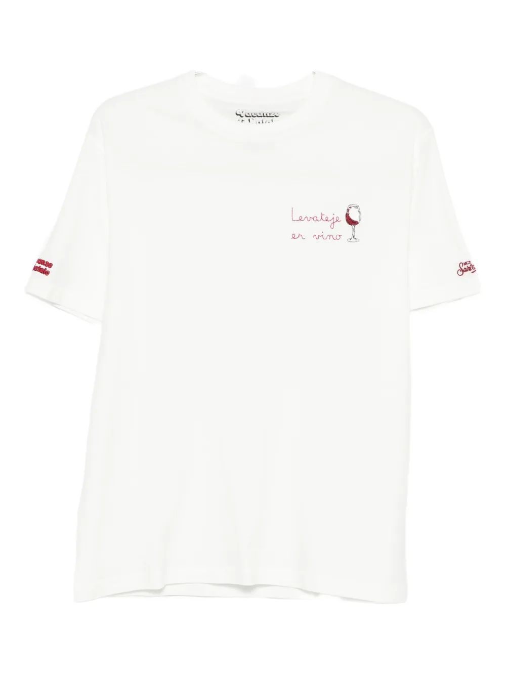 Mc2 Saint Barth Embroidered T-shirt In Red