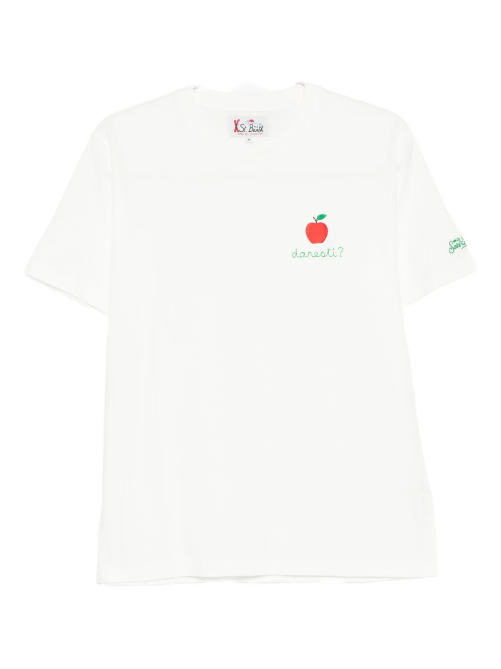 Mc2 Saint Barth Embroidered Cotton T-shirt In White
