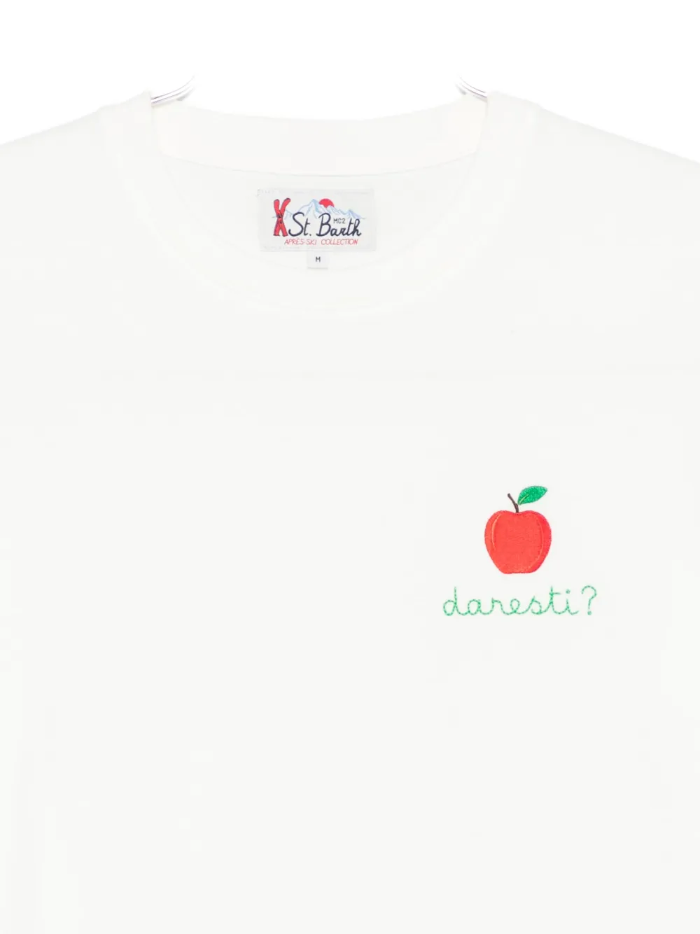 Mc2 Saint Barth Embroidered Cotton T-shirt In White