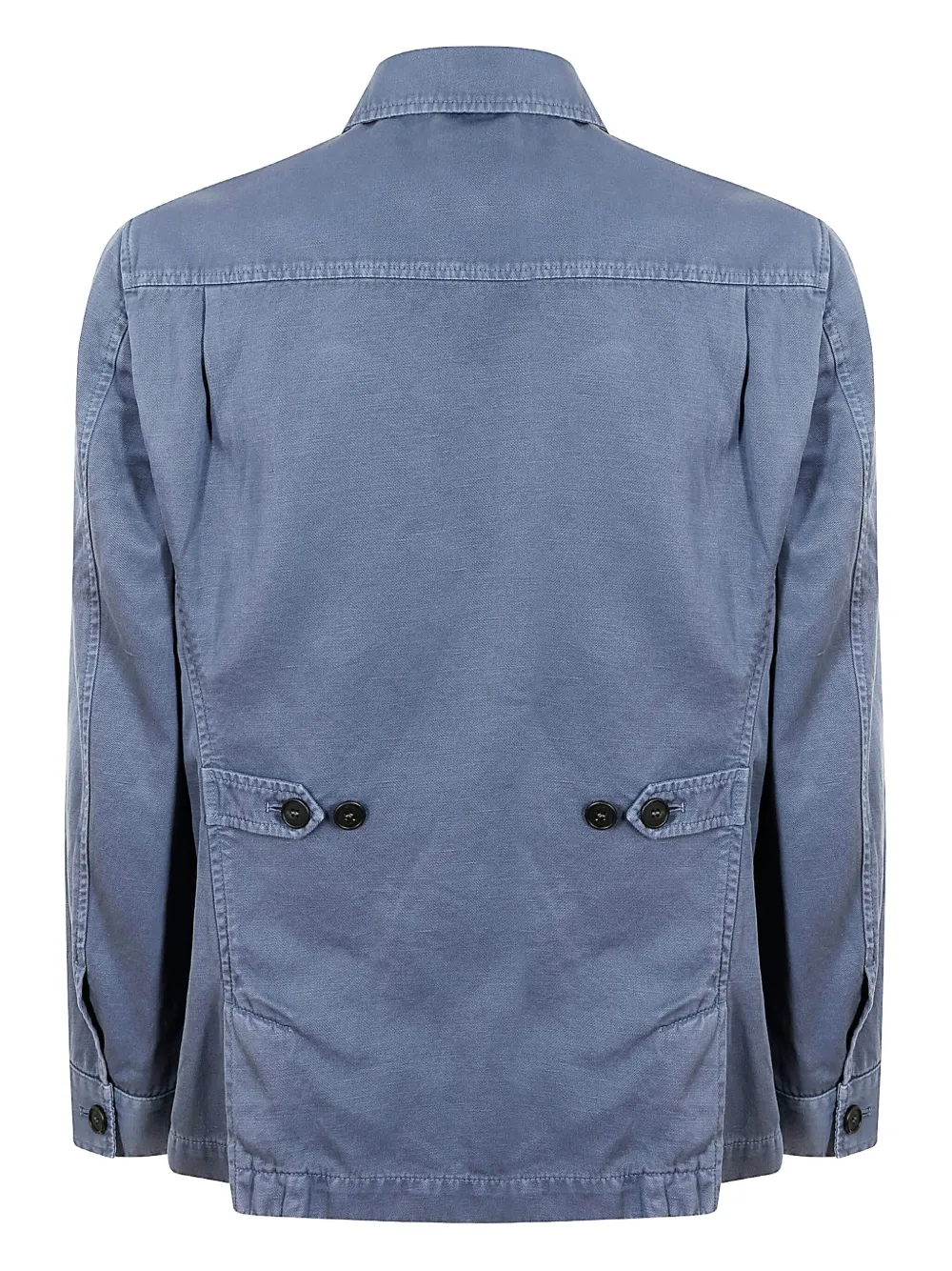 Montedoro Contemporary Sahariana Shirt With Practical Pockets In Blue
